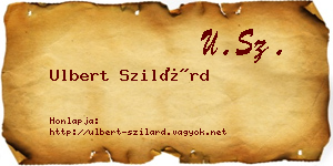 Ulbert Szilárd névjegykártya