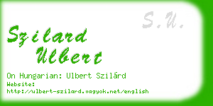 szilard ulbert business card