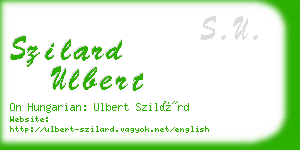 szilard ulbert business card